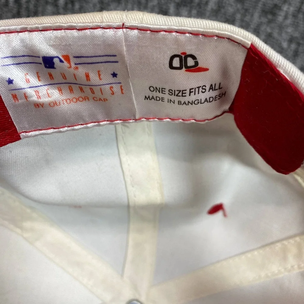 Vintage Cincinnati Reds Hat OC Outdoor Cap Snapback White MLB Genuine Red Logo